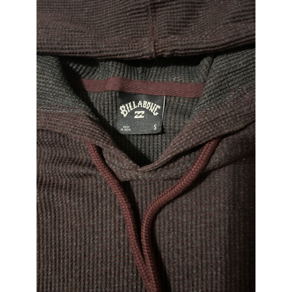Billabong Men's Keystone Long Sleeve Waffle-Knit Pullover Hoodie Port Sz Small - Picture 3 of 11